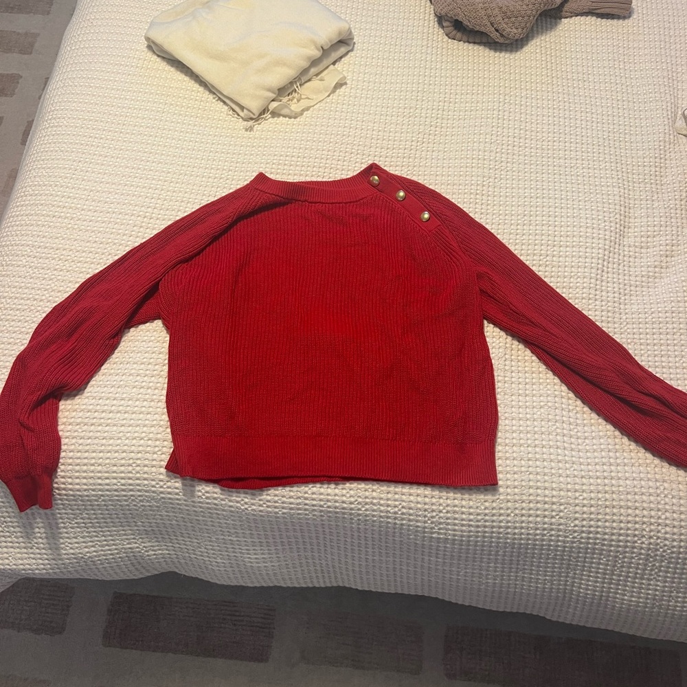 J crew red sweater size large